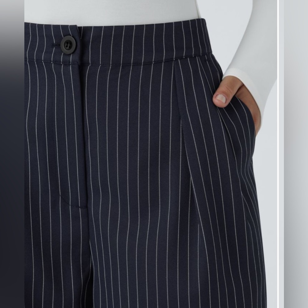 Halara High Waisted Slit Pocket Wide Leg Striped Work Pant NWT Size M - Picture 4 of 8